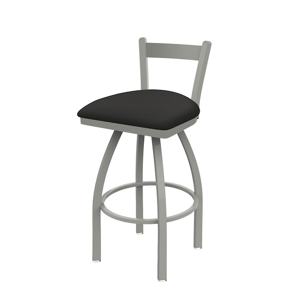 25" Low Back Swivel Counter Stool, Nickel Finish, Canter Iron Seat
